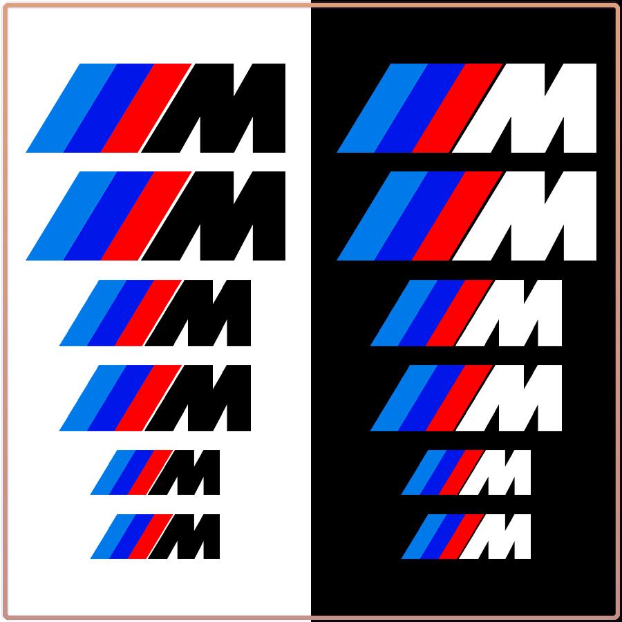 6 Stuks/Set Sportauto Remklauw 3D Stickers Wielnaaf Decoratie Accessoires of Bmw M3 M4 M5 M6 F20 F30 G20 F31 F34 F10 G30 F11 X3 F25 X4 I3 1 3 5 Serie