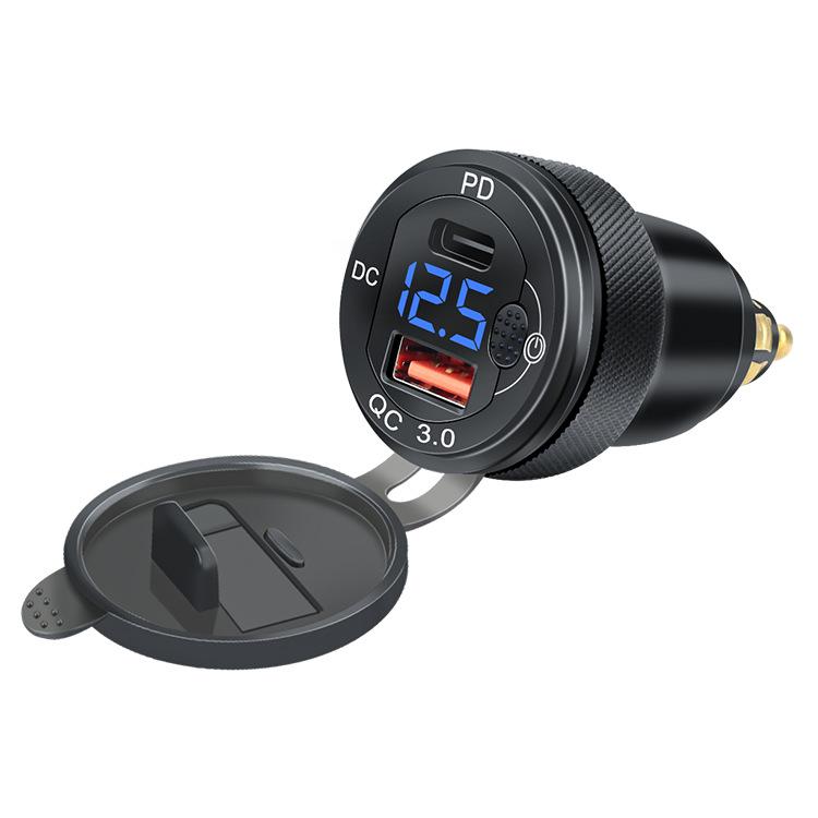 

Мотоциклетное автомобильное зарядное устройство Dual USB C QC3.0 быстрая зарядка DIN Hella Type C цифровой дисплей адаптер для BMW R1250GS G650GS F800 R1200