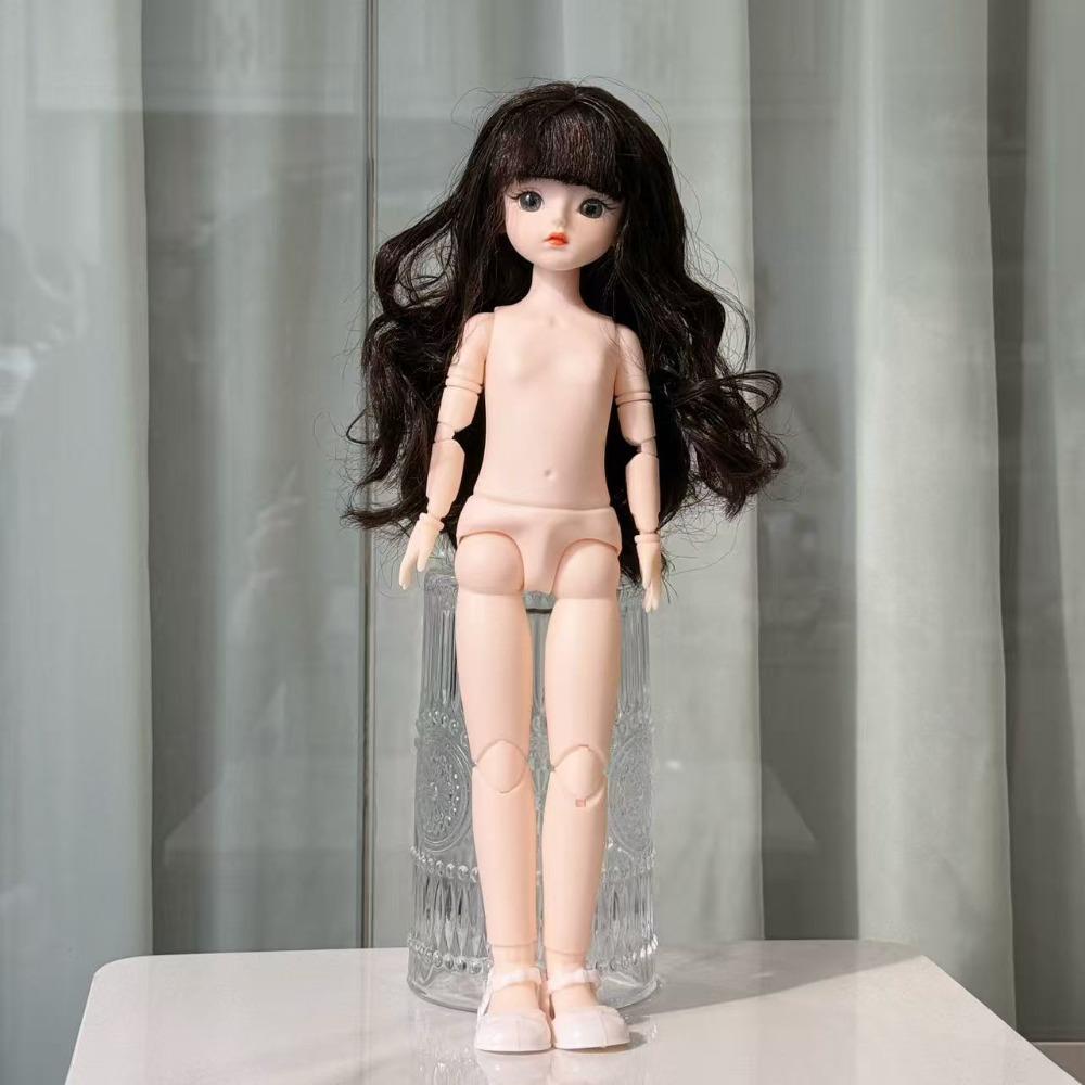 

Fashion European Supermodel Nude Doll Curly Hair Dress Up 1/6 Doll Model 30Cm Dark Skin Action Figure Body Children Gift