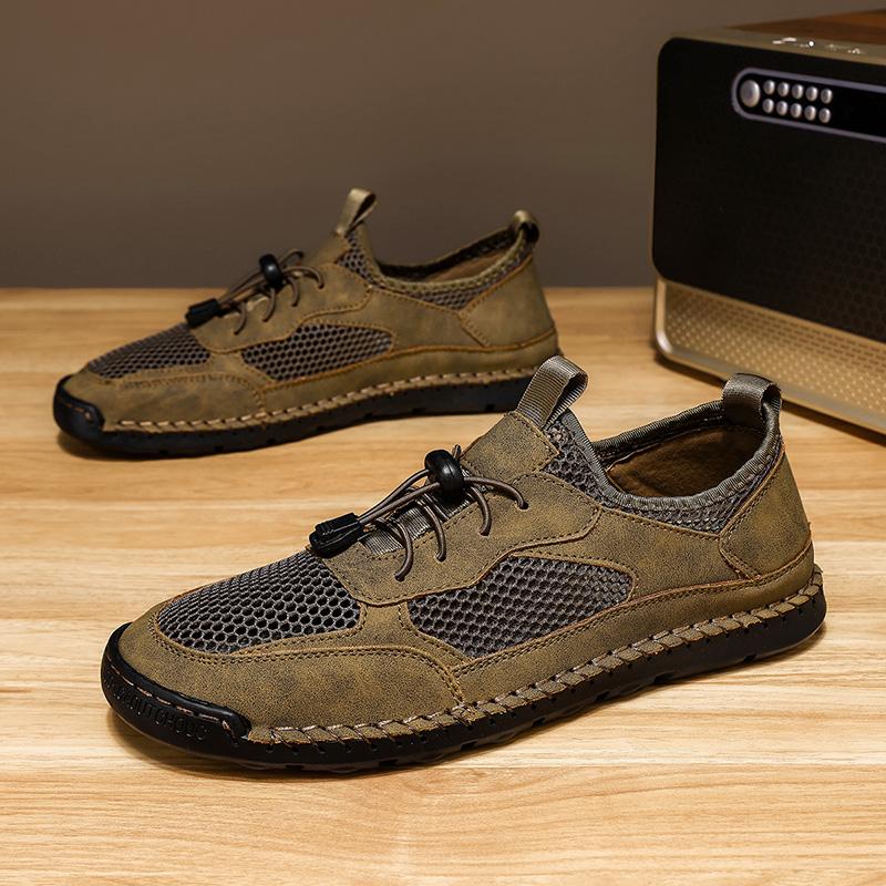 

Fashion Outdoor Running Tennis Hiking Ubber Soled Male Treking Footwear Retro Style Men s Summer Mesh Sneakers Breathable Casual Shoes 38 хаки