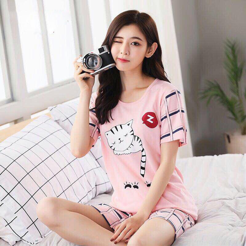 Women's Pajama Set Pajamas Short Sleeve Top Shorts 2pcs/set