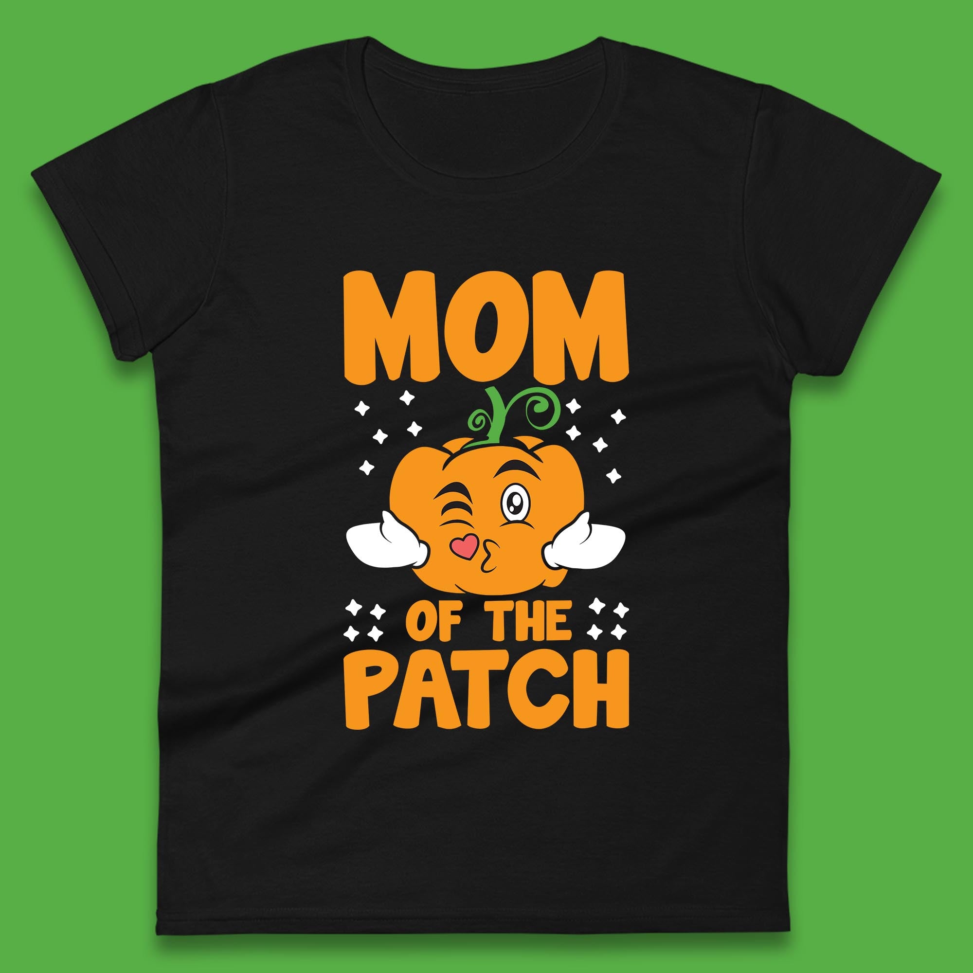 Pumpkin Mom Of The Patch Funny Halloween Gift Womens Tee T Shirt Mens Tops Unisex Top XL