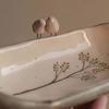 Bain d'oiseaux extérieur Bain d'oiseaux en résine avec ornement d'oiseau Décoration de bol d'arrosage et de nourriture pour oiseaux pour jardin extérieur Cour Patio