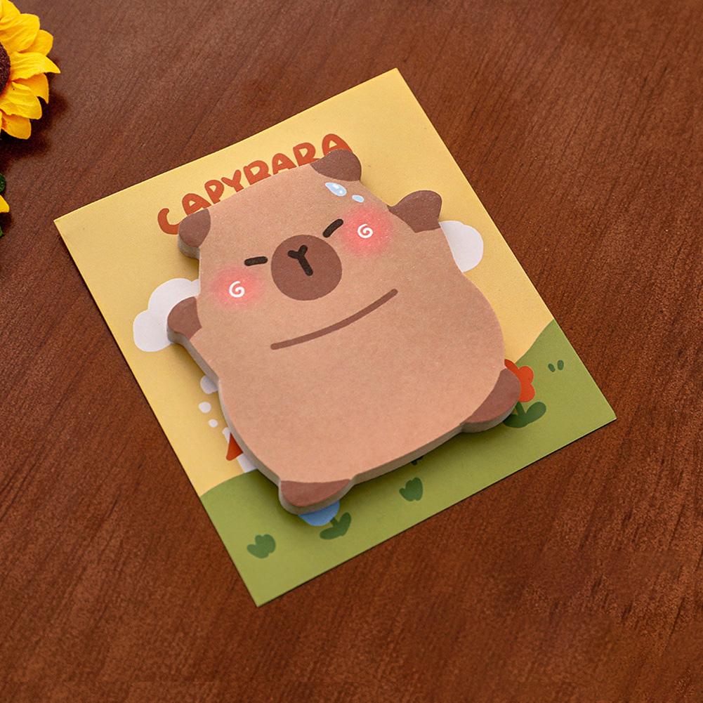 4PCS Creative Capybara Sticky Notes Kawaii Memo Pads Bookmark Stickers Office Study Supplies