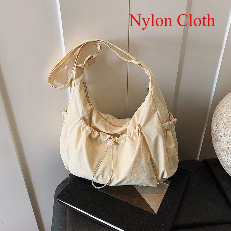 Korean Large Capacity Crossbody Bags for Women Versatile Ladies Multi-pocket Shoulder Bag Solid Color Bow Female Handbag Tote