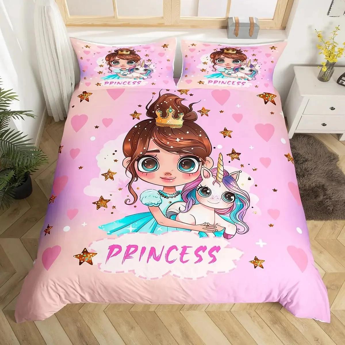 

Пододеяльник с изображением радужного замка King Queen Boys Girls Cartoon Girly Bedwear Set Princess Castle Duvet Cover Bedroom Quilt Cover EU single(135x200cm)