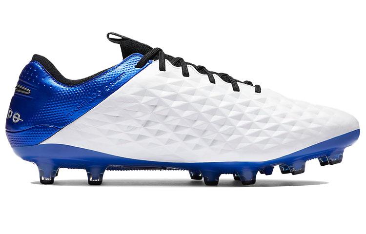 Nike Tiempo Legend 8 Elite AG Pro Low Top Soccer Shoes White/Blue BQ2696-104