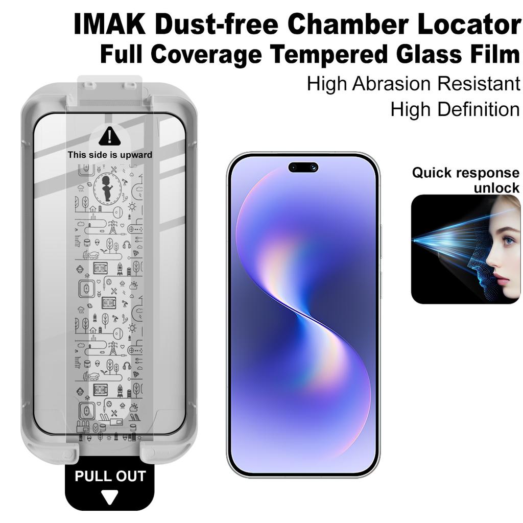 For Huawei Nova 15 Pro Ultra Glass IMAK Dust-free Cabin Full-screen Tempered Glass Film Supports Fingerprint Unlock