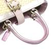 COACH basket straw Handbag leather Pink x Beige Women 4419 Used
