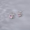 Pink Diamond Heart Hollow Stud Earrings: Sweet, Cool, Simple, and Versatile Design with Exquisite Style.