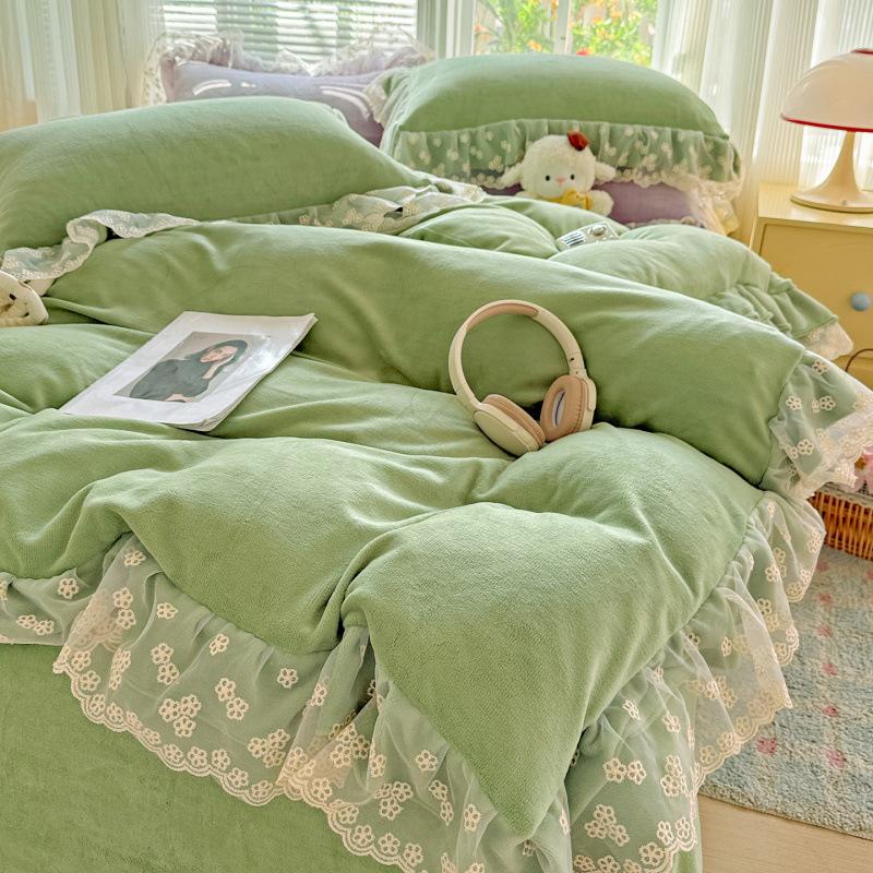 

Французское кружево Молочный флис Комплект из четырех предметов Кружево Утолщенный Молочный флис Комплект из четырех предметов 2.0m Sheet 4pc