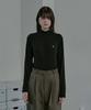 Mualeumoa Wool Basic Turtleneck Top - Black