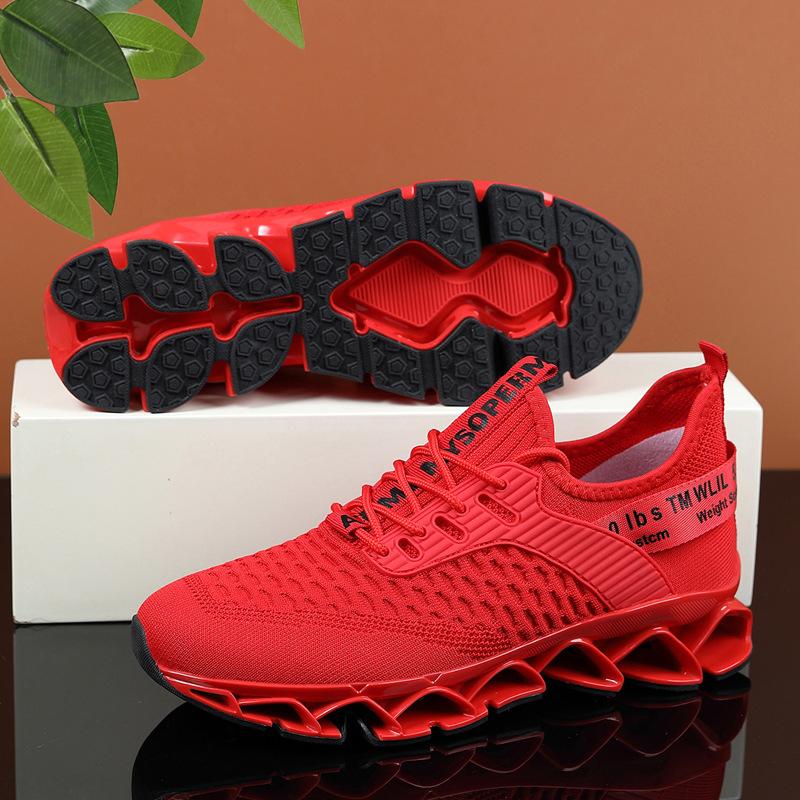 

2025 couple shoes men s shoes blade sports shoes flying weaving fashion trend men s casual running shoes men s large size luck 48 красный