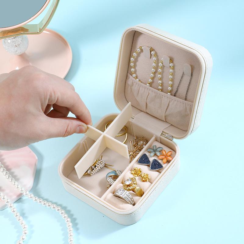 Portable Jewelry Box European Princess Korean Small Travel Handmade Jewelry Bag Earring Ring Small Storage Box