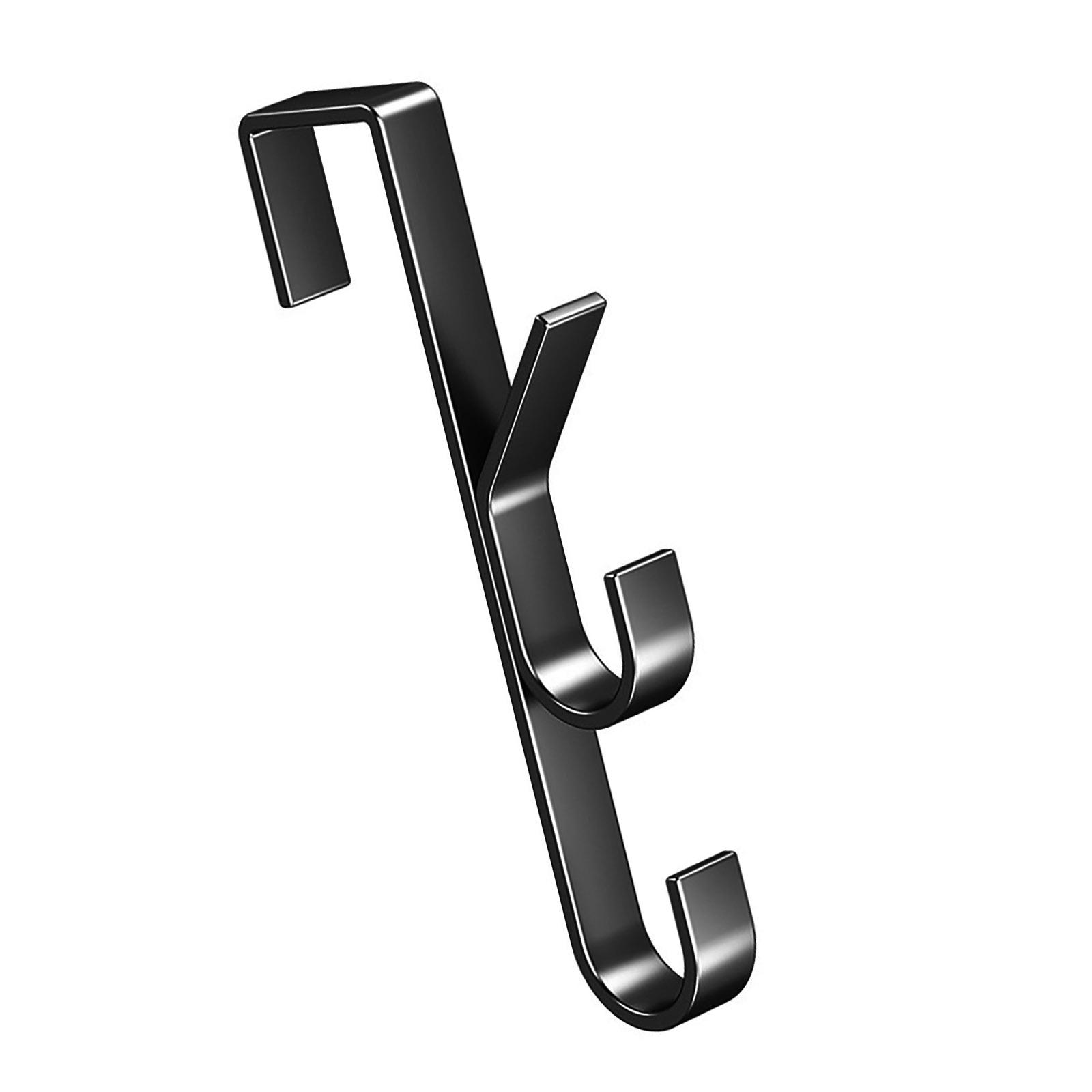 

Стильный самоклеящийся крючок для задней части двери, не требующий сверления, вешалка для полотенец для организации дома и офисных принадлежностей A чёрный