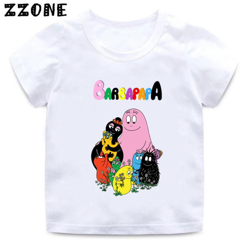 Hot Sale Cute Barbapapa Print Cartoon Kids TShirts Girls Clothes Baby Boys Short Sleeve T shirt Summer Children Topsooo5162