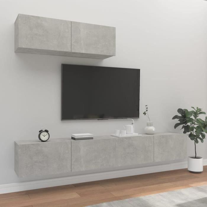 VidaXL Ensemble de meubles TV 3 pcs Gris béton Bois d'ingénierie 3114481