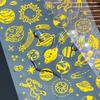 1 Piece Flat Sticker, Gold Foil Snowflake Star & Zodiac Galaxy Design, Creative Journal DIY Deco, Self-Adhesive for Scrapbook