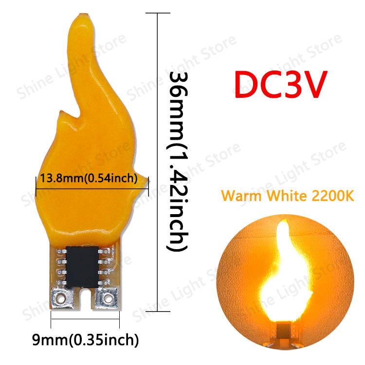 LED 3v Candle Flame Lamp Cob LED Light Bulb Diode Party Camping Decoration Home Light Bulb Accessories DIY LED Chip