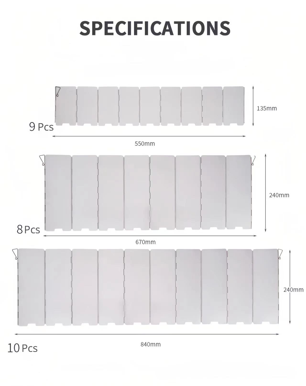 

Outdoor Camping Picnic Cooking Burner Windproof Screen Aluminum Alloy Wind Shield for 8 Plates Gas Stove New 8 Plates Model