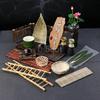 Sushi bamboo chops Barbecue dish decoration Platter ornaments Seafood posture flowers and plants Japanese sashimi decorations-A