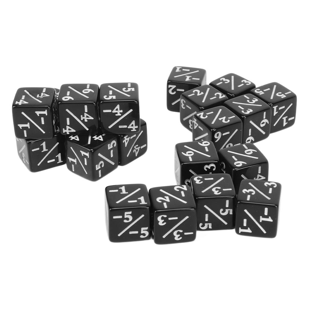 20 Stück Würfelset Puzzle Spaß 6-seitige Zahlen Acrylwürfel für Spiele Vorschulerziehung Schwarz