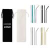 Titanium-Coated 304 Stainless Steel Straws - Colored Metal Straws Set for Coffee, Bubble Tea, & Iced Beverages