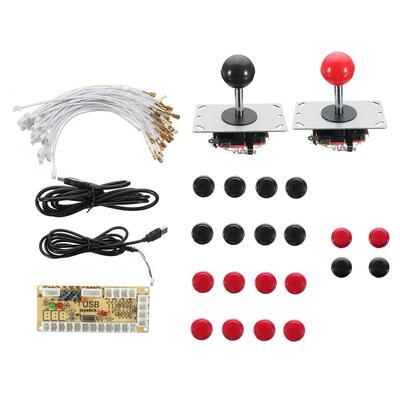 15A 12V 2 Player Zeros Delay Joystick Arcade+LED USB Encoder+20 Illuminated Push Buttons+28 Cables Arcade Game For MAME for Rasp