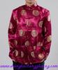 APEK Men's Red Long Sleeve Tang Suit Ethnic Outerwear for Spring, Autumn, Winter