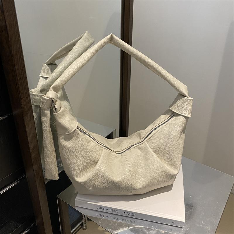 High-quality Brand Korean Crossbody Bag Retro Soft Pleated Dumpling Bag Pu Solid Color Zipper Shoulder Bag Trendy Versatile Bag