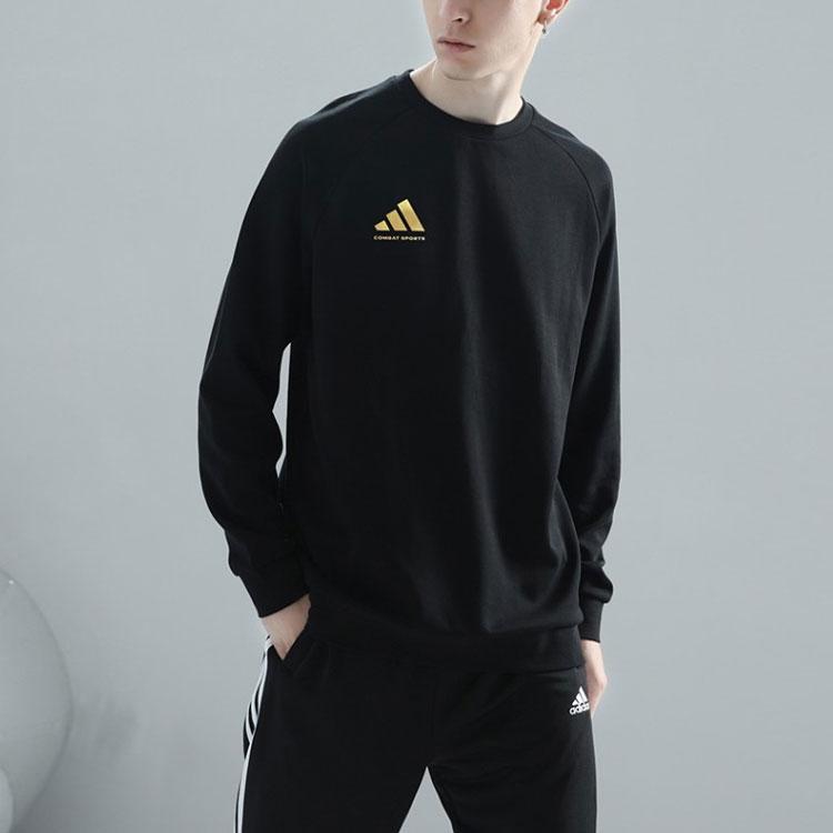 Adidas Logo Sports Casual Bluza Crewneck Unisex Bluza Czarny Złoty ACLLSPS3CS-BG