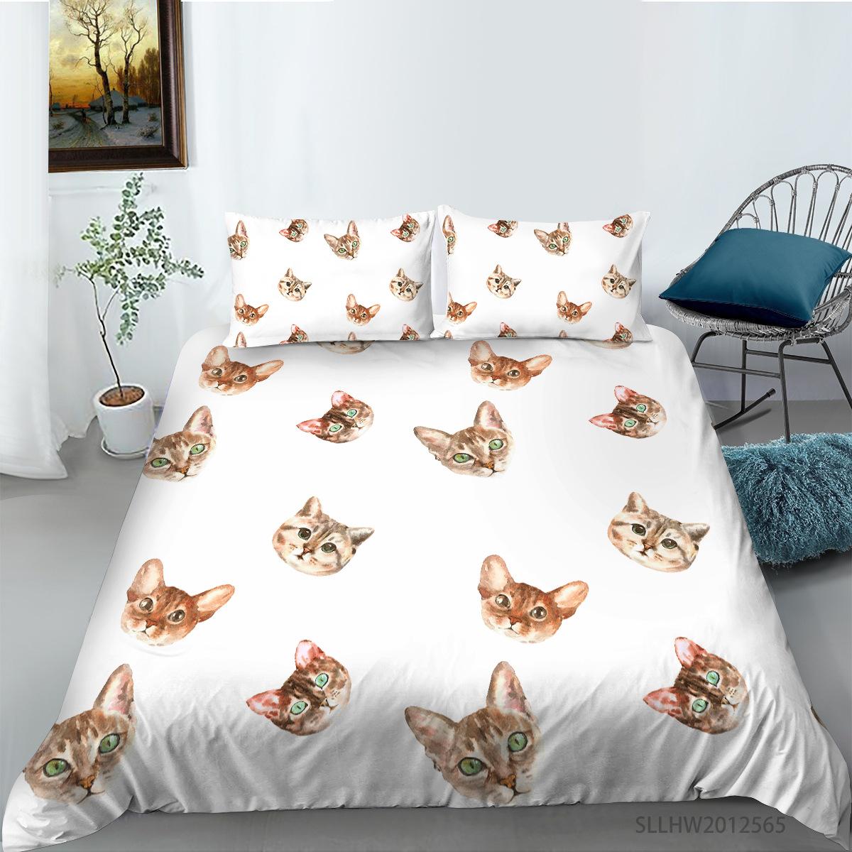 

Quilt Cover Pillowcase Three-Piece Set Polyester Spider Bee Series Digital Printing EU single 135*200