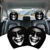 2pcs Face Printed Car Pillowcase Soft Comfortable Decorative Cushion Cover Auto Seat Headrest Washable Polyester Fabric
