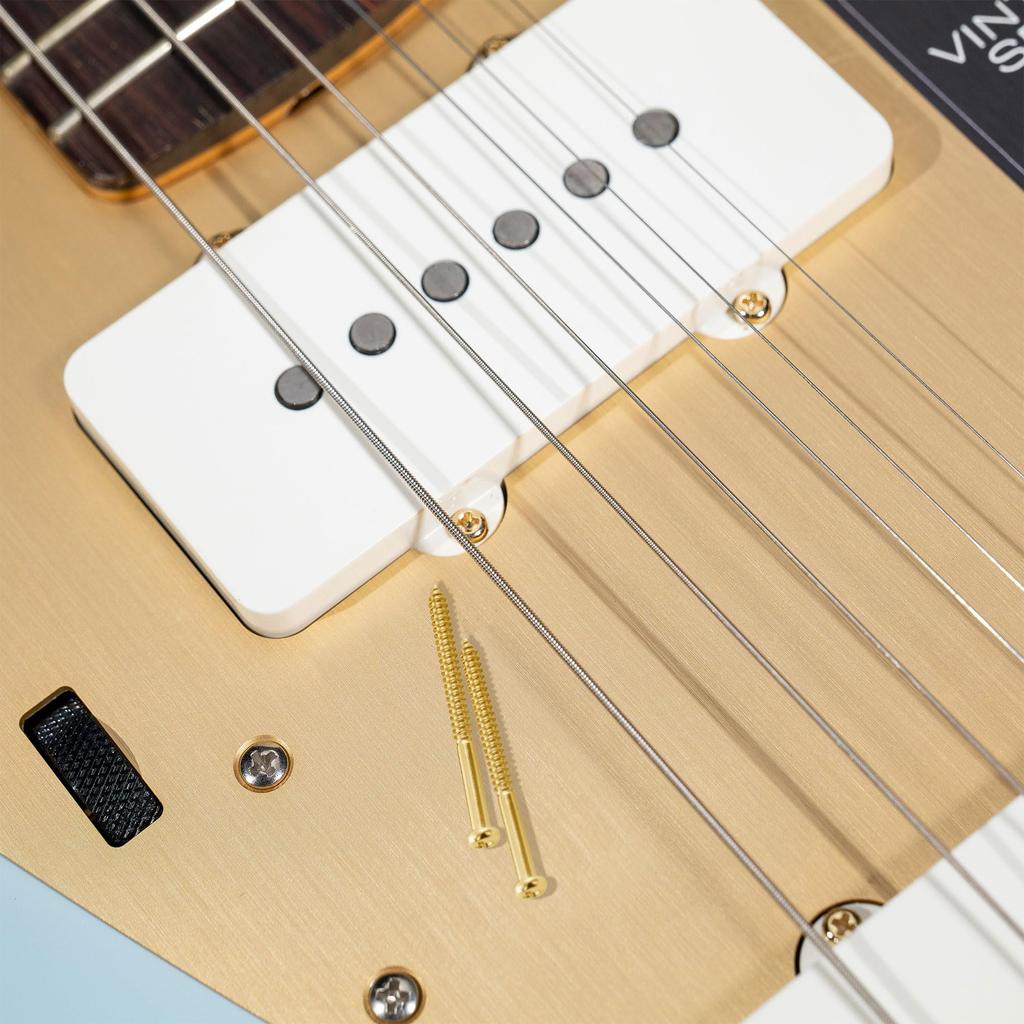 Musiclily Ultra X 35mm Stainless Steel Guitar Pickup Screws for JB Jazz Precision Electric Guitar PU Mounting Gold of 2.6 Bass/PB Bass/P90/JM Screws,