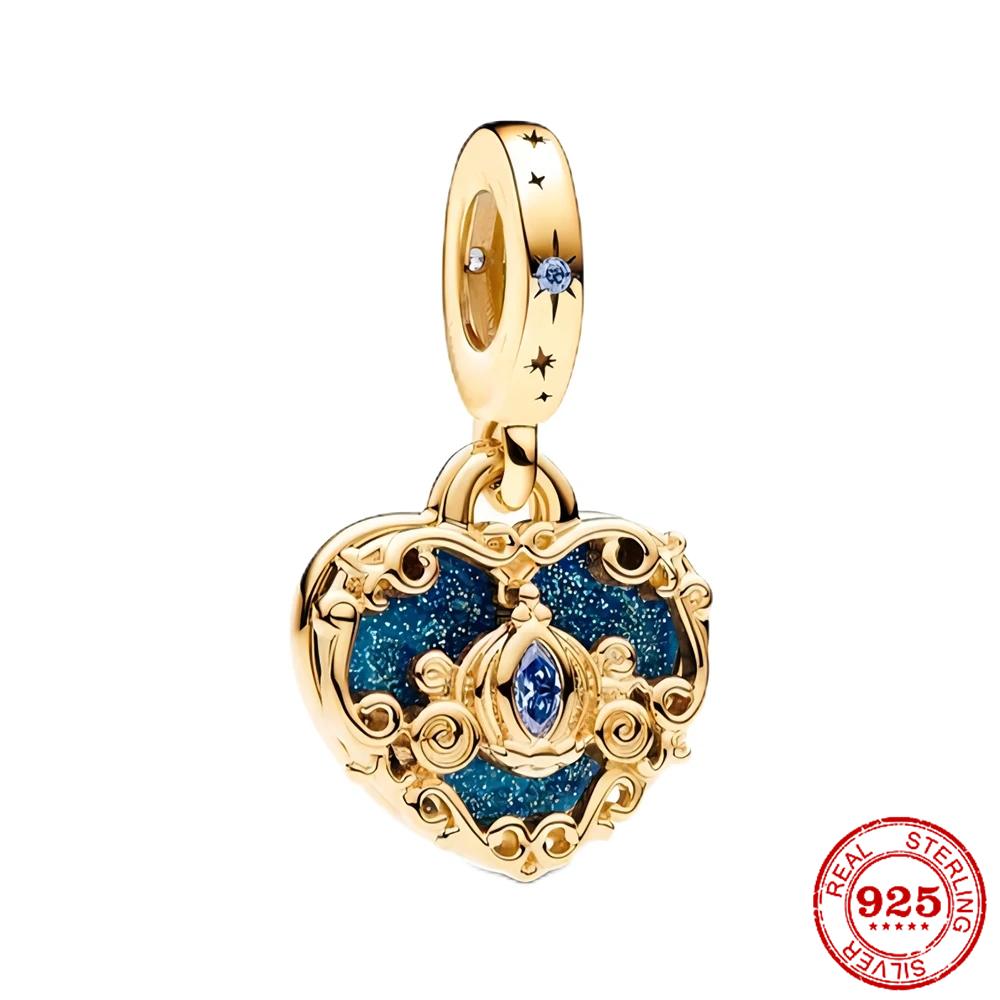 Copper Fits Genuine Bracelets Mickey Murano Glass Bead Dangle Charms Bead Necklaces Pendants DoItYourself Women Jewellery Gif