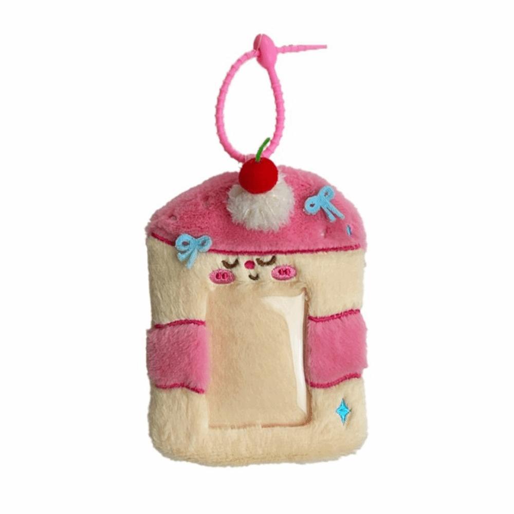 Soft Photocard Display Protector Kawaii Design with Keychain 3 Inch Card Case Pouch Cartoon Thickened Backpack Pendant