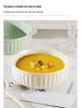 Dual-Ear Ceramic Multipurpose Bowl: Ideal for Salads, Steamed Eggs, Baking, Microwaving, and Serving Soup.