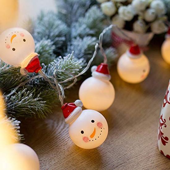 Christmas Snowman Decorative Illuminated LED Lights for Christmas Trees and 3m X 20 6m X 40 Ball Interior Outdoor Decorative LED Lights X 40 Lights,