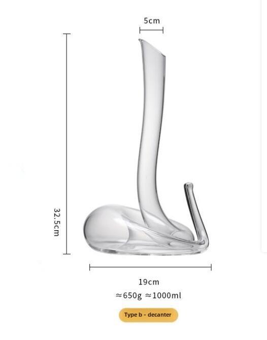 Artificially Blown Snake-shaped Glass Decanter Wine Separator Barware Household Wine Dispenser 1000ml Senior Decanter Wine Set