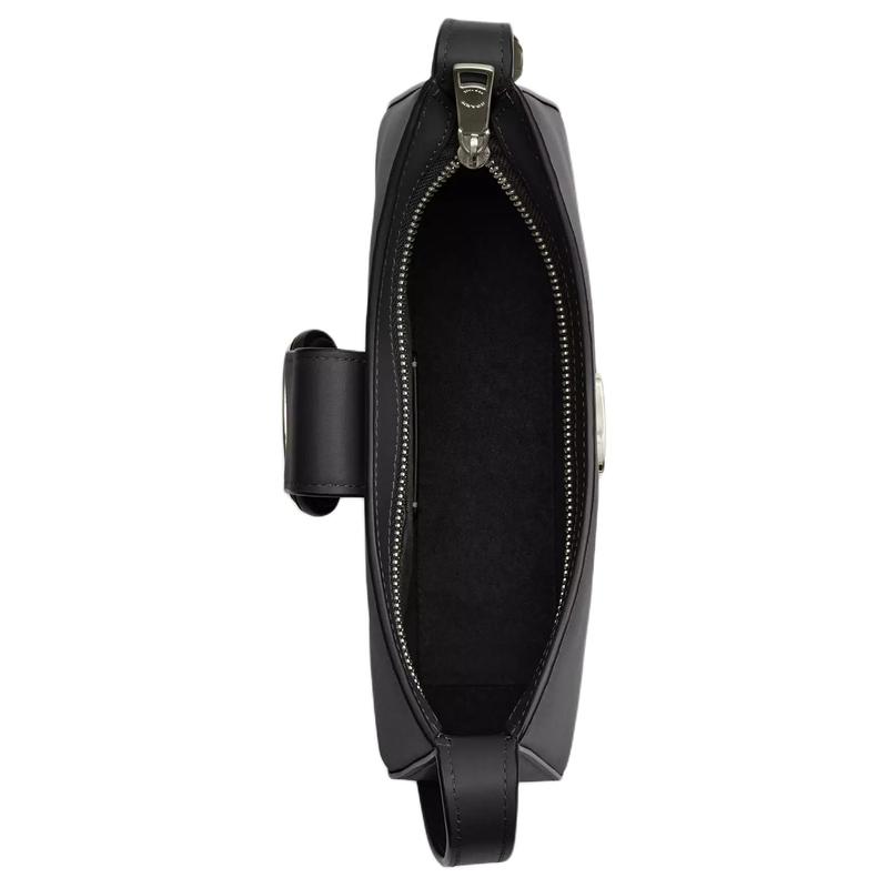 COACH Eliza 25 logo snap closure calfskin underarm shoulder bag medium women's black