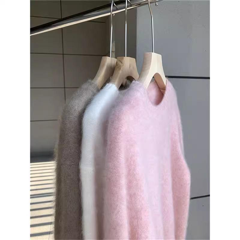 Women's Thick Mink-Like Plush Sweater - Cozy Autumn/Winter Knitted Pullover