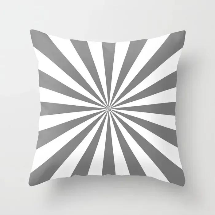 Modern Nodic Style Geometric Gray Pillowscase Polyester Grey Plaids Stripe  Cushion Covers Decorative Sofa Throw Pillows