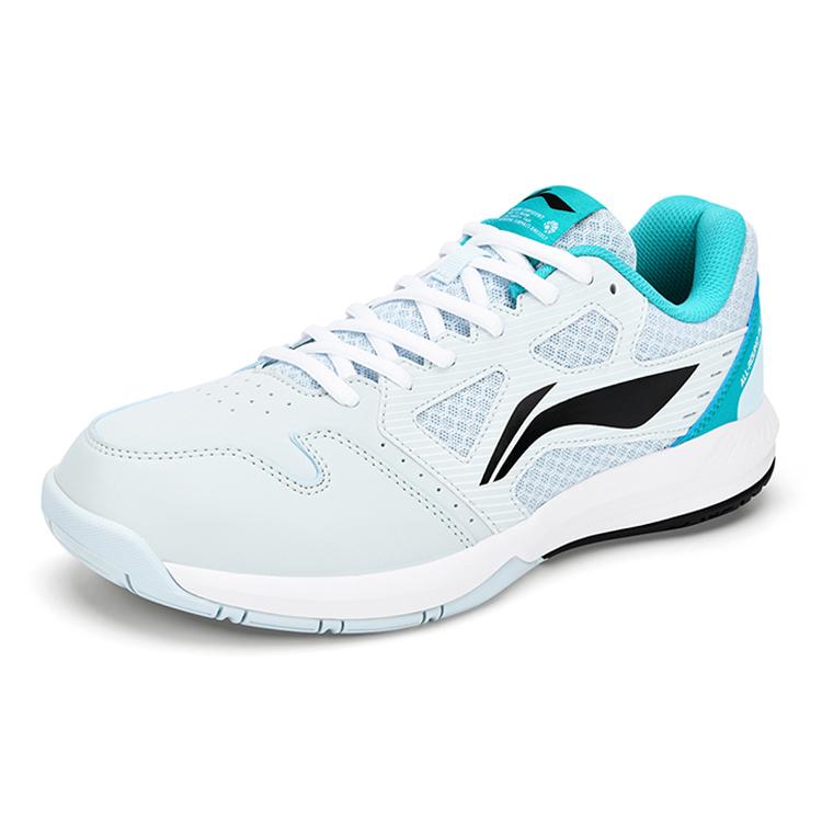 New LiNing Feather The Flash 1.0 Slip Resistant Low Top Badminton Shoes Unisex Cloud Porcelain Blue Black AYTT035-2