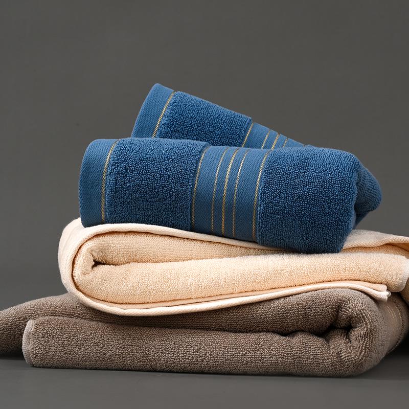Premium Large Class A Pure Cotton Bath Towel 70x140cm, Thickened with Polyester-Cotton LOGO, Ideal for Beach or Gift, Supermarket Class B