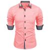 Splicing Plaid Shirt Men's Cardigan