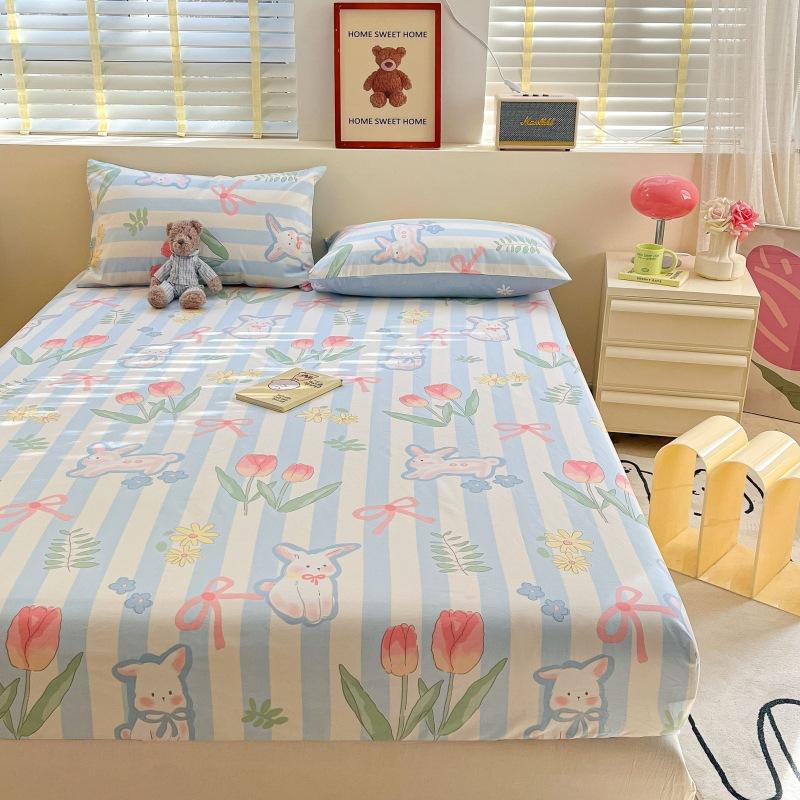 2025 New 100% Cotton Bed Sheet Flower Series Printed Double Top King Sheets For Girls Boys Kids Single Queen King Size Bed Linen