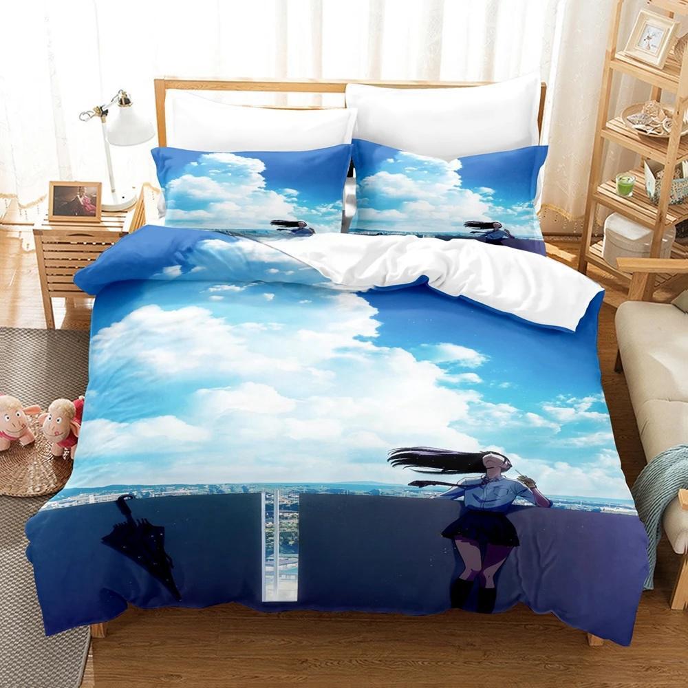 Nach dem Regen Bettwäsche Set Einzelbett Twin Full Queen King Size Bettset Erwachsene Kind Schlafzimmer Bettdeckenbezug Sets 3D Druck Anime Bettlaken