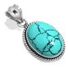 925 Sterlingsilber Anhänger Damen Edelstein Handgefertigter Schmuck Neujahrsgeschenk Blau Grün Lila Kupfer Türkis Perle Lapislazuli Perlmutt Solitär