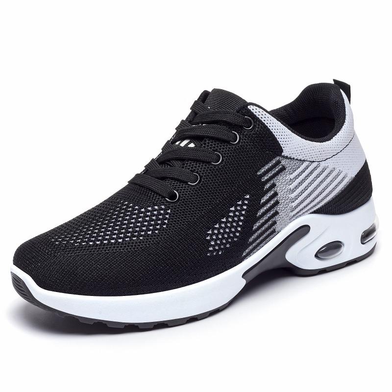 Women's  Gradient Knit Running Shoes Air Cushion Lace-up Breathable Sports Sneakers