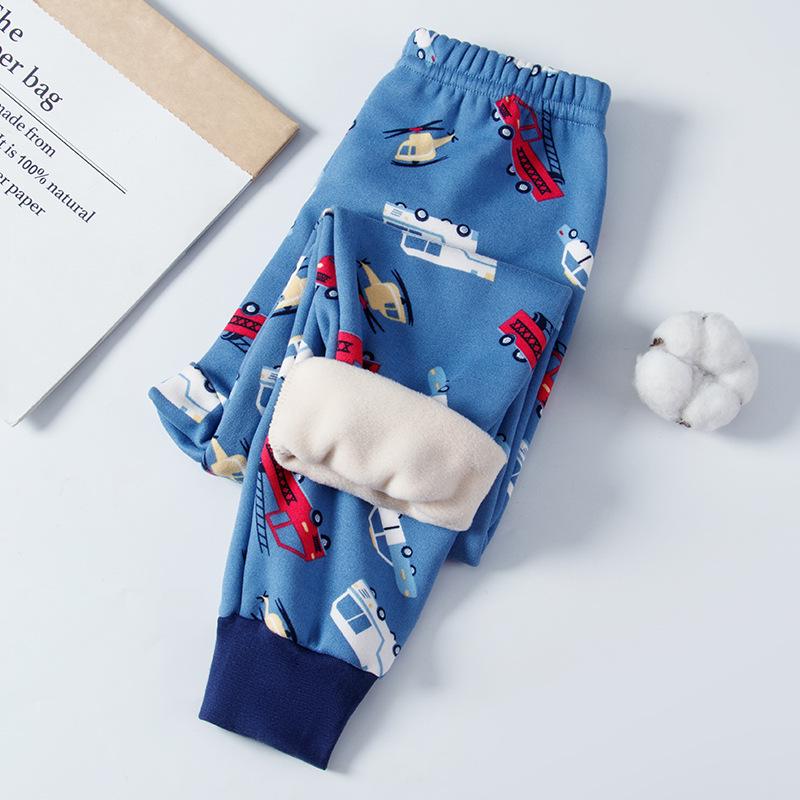 

Детские ветрозащитные штаны с рисунком из бархата на осень/зиму - Пижамы для мальчиков и девочек 100cm